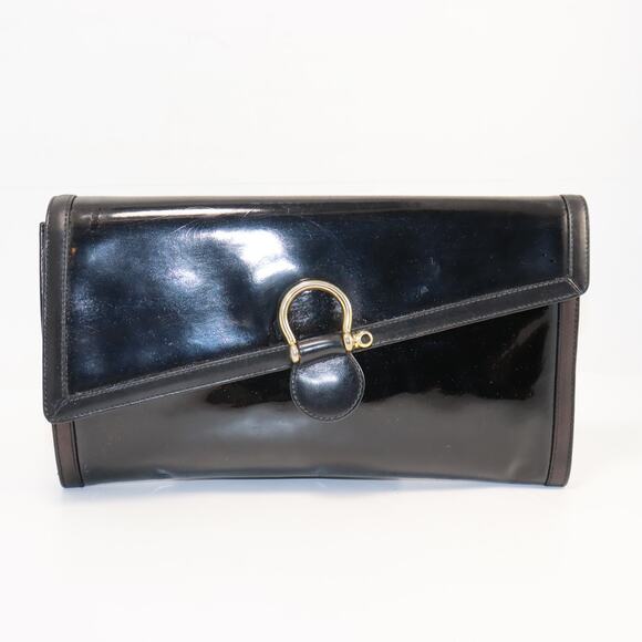 Vintage Gucci Black Patent Leather Clutch – Made in Italy – Fair Condition - Picture 1 of 6